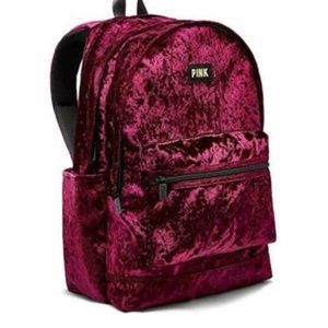 Victoria's Secret Pink Ruby Velvet Velour Backpack